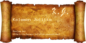 Kelemen Julitta névjegykártya